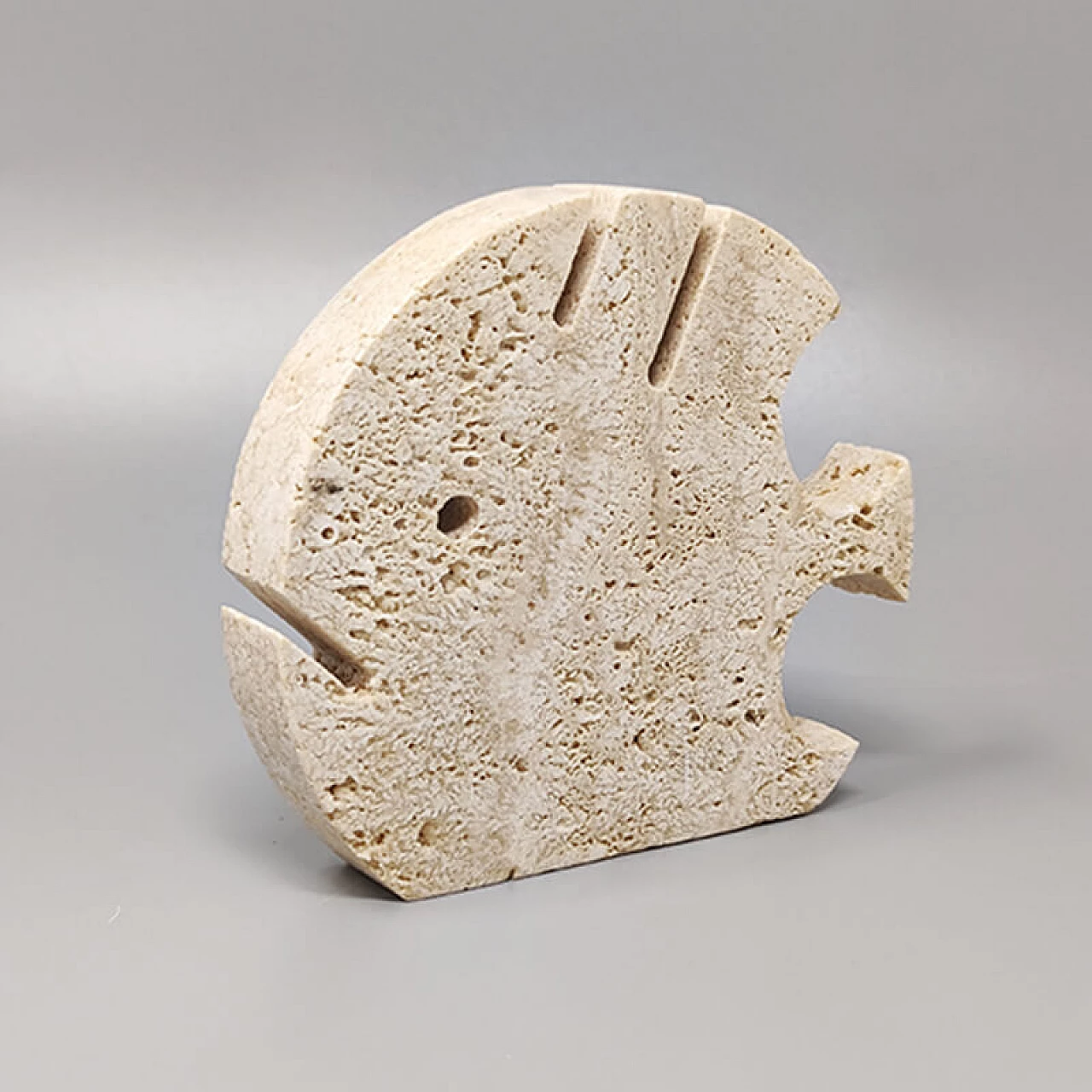 Fish sculpture in travertine by Mari for F.lli Mannelli, 1970s 4