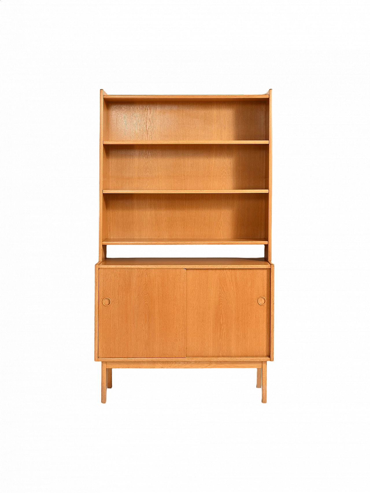 Bookcase in oak with sliding doors, 1960s 10