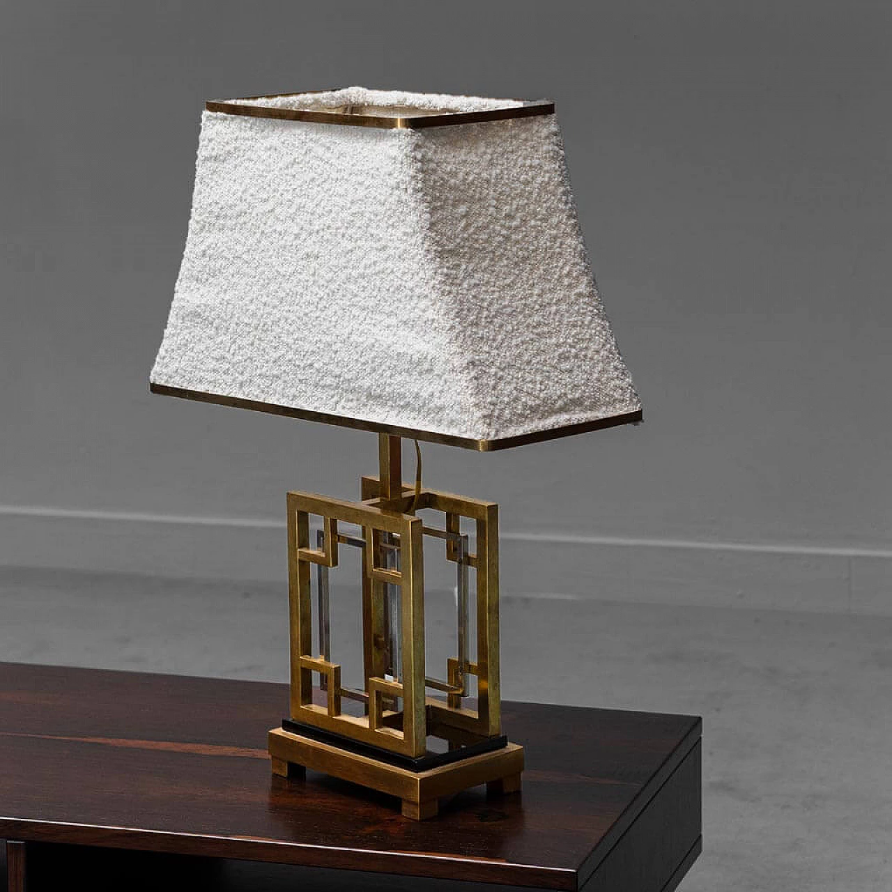 Gilded metal table lamp, 1970s 1