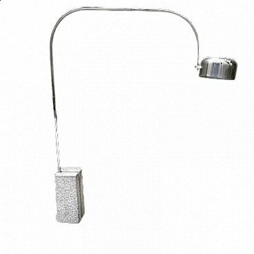 Adjustable metal lamp with cement base by Reggiani, 1970s