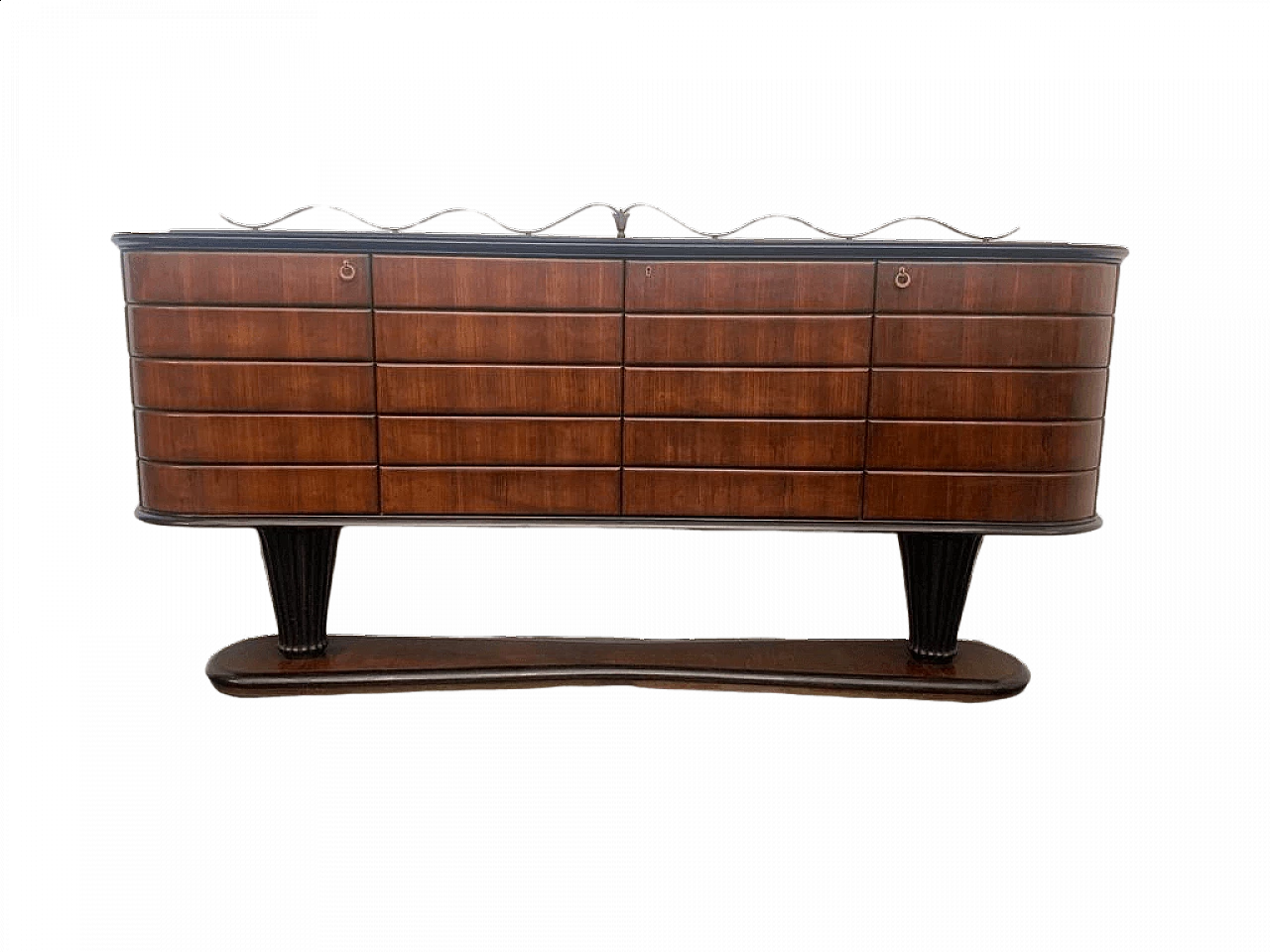 Sideboard in rosewood, mahogany and wrought iron, 1950s 15