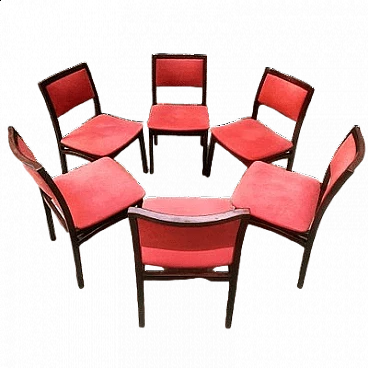 6 Mahogany chairs in the style of Ico Parisi, 1960s