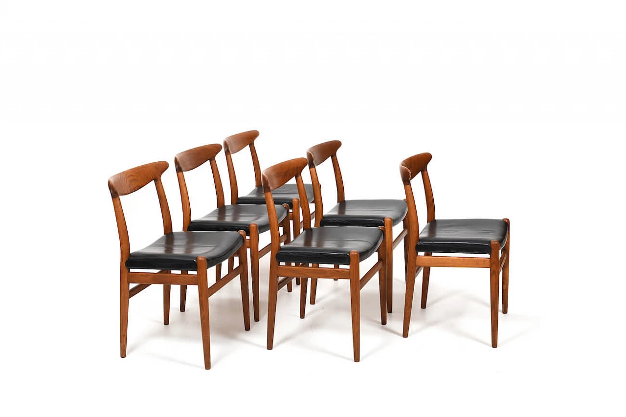 6 W2 chairs by Wegner for C. M. Madsen, 1950s 1
