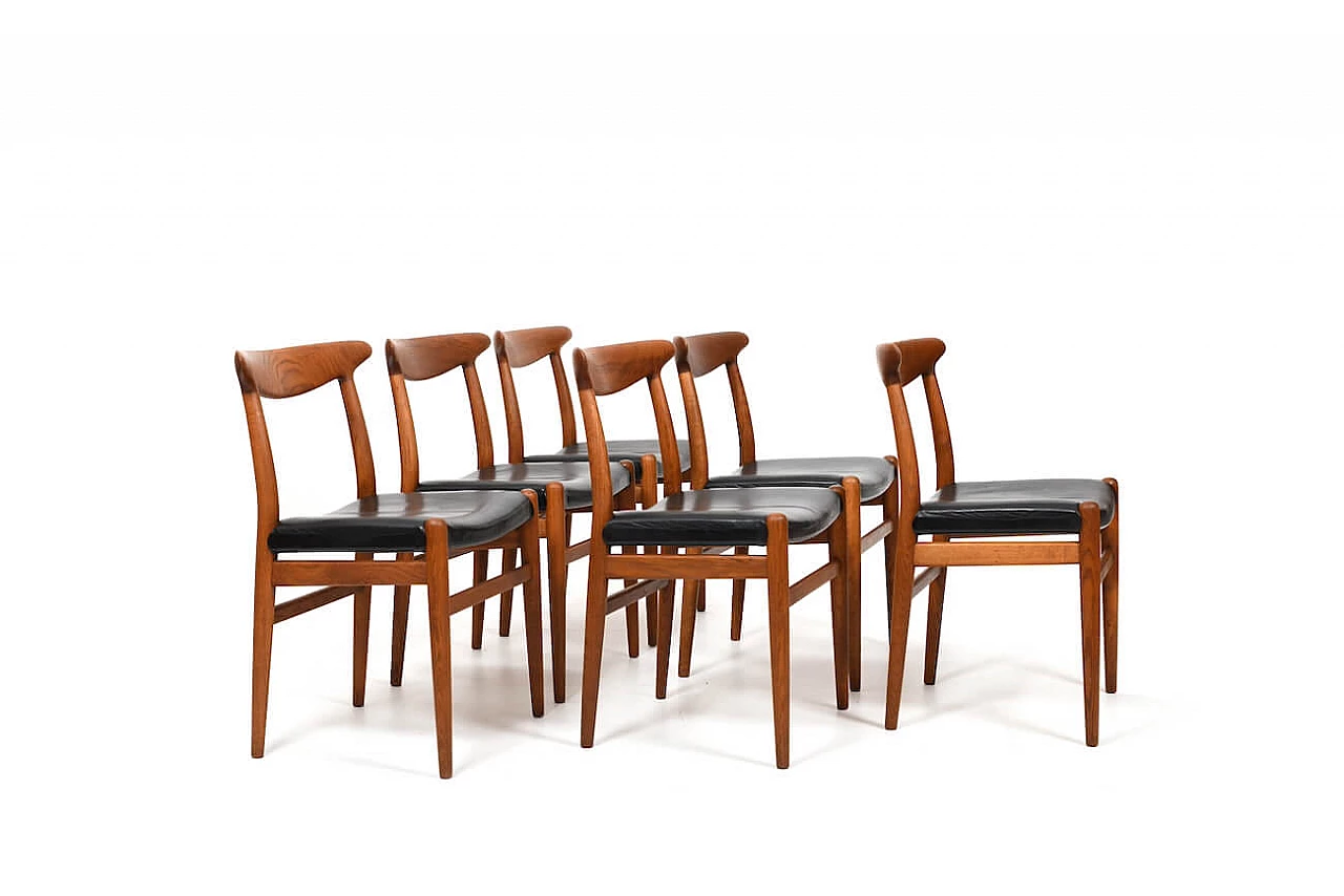 6 W2 chairs by Wegner for C. M. Madsen, 1950s 2