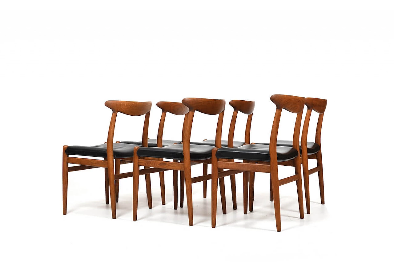 6 W2 chairs by Wegner for C. M. Madsen, 1950s 7