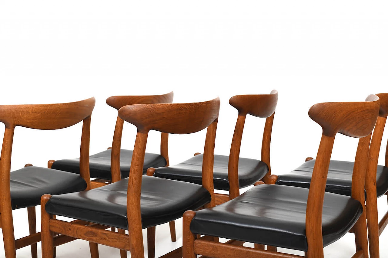6 W2 chairs by Wegner for C. M. Madsen, 1950s 8
