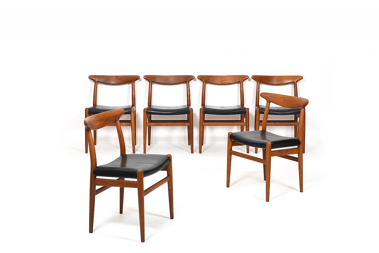 6 W2 chairs by Wegner for C. M. Madsen, 1950s 9