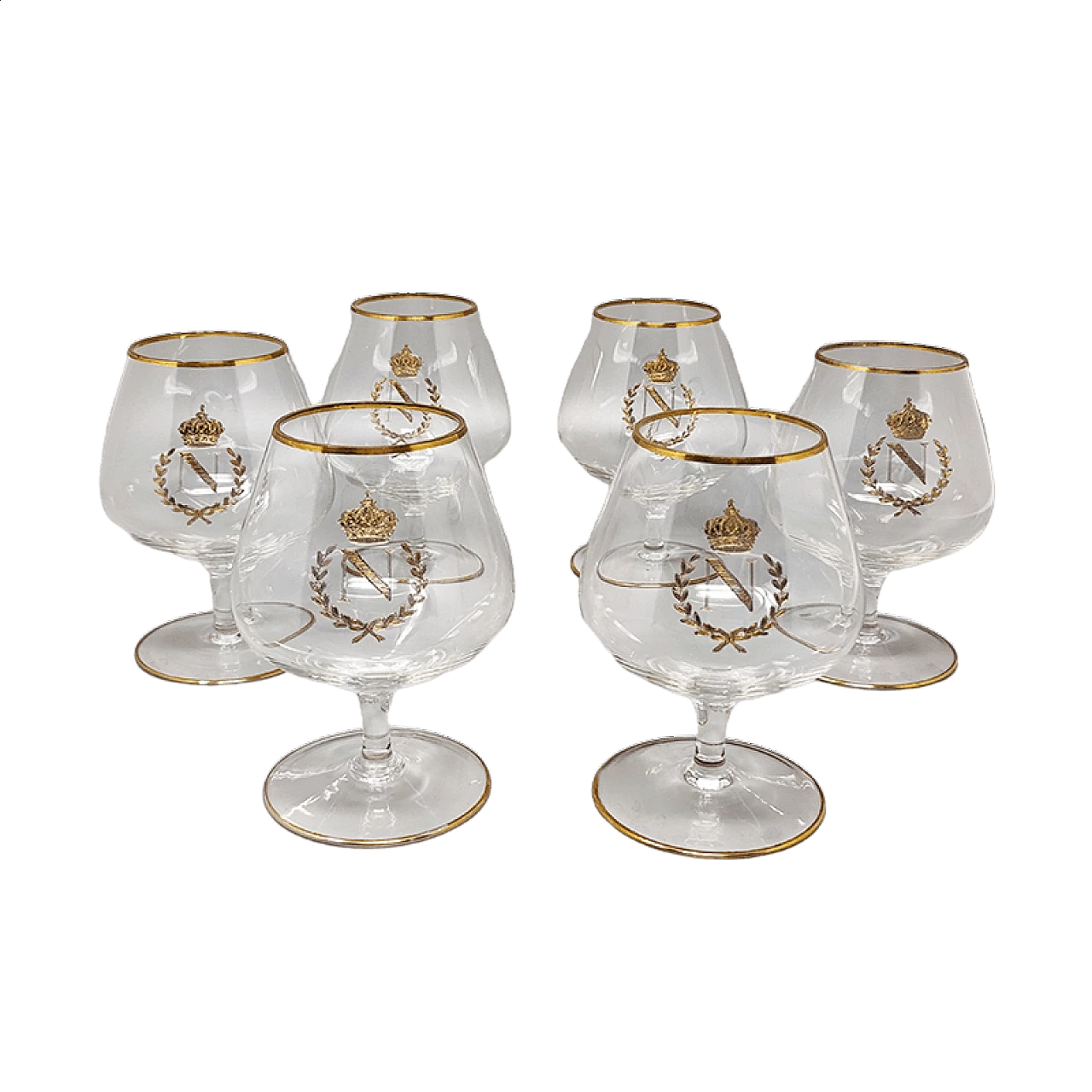 6 bicchieri in cristallo di Napoleone, anni '60 7