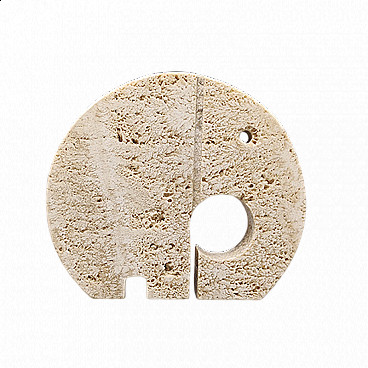 Travertine elephant sculpture by Mari for F.lli Mannelli, 1970s