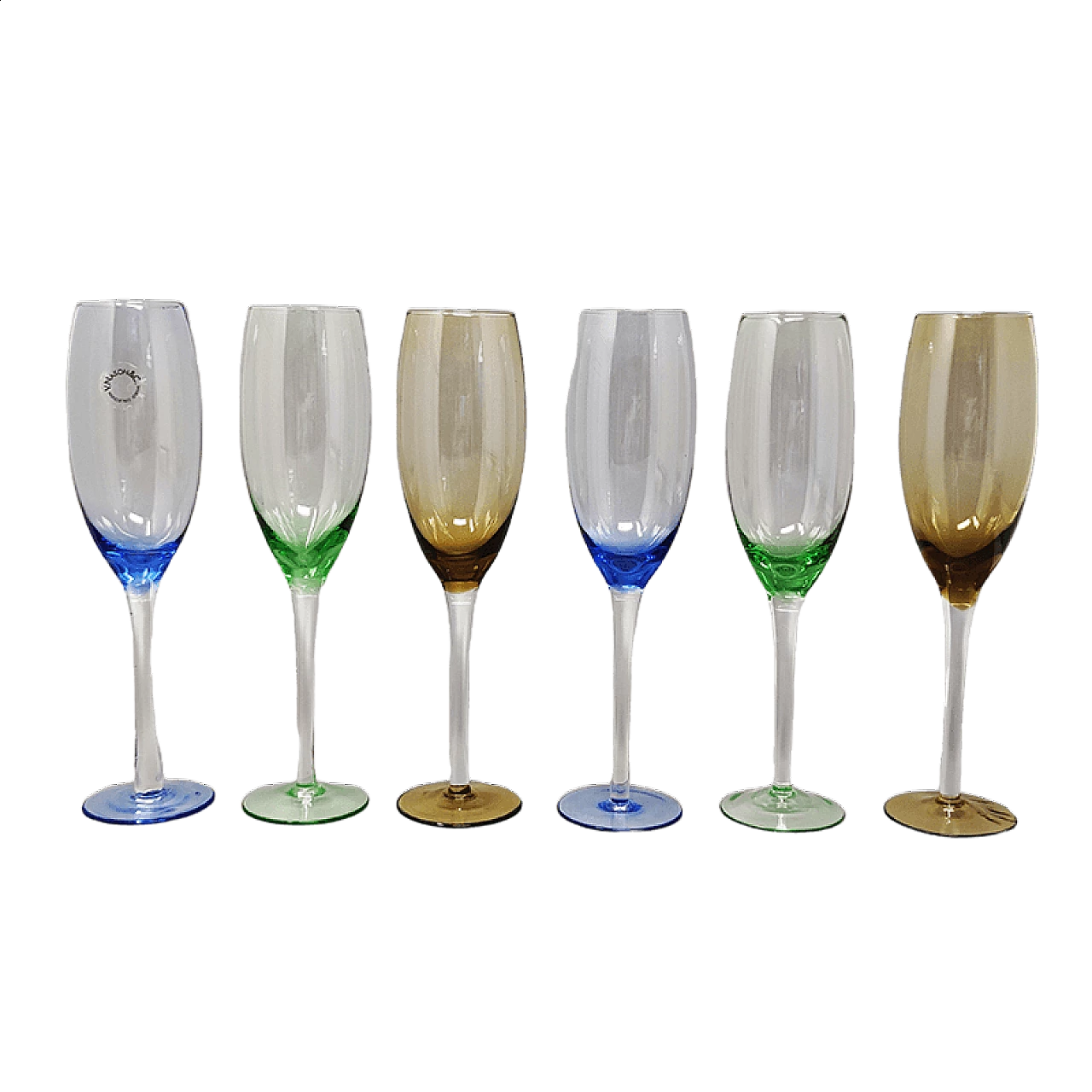 6 Murano glass beakers by Nason, 1970s 7