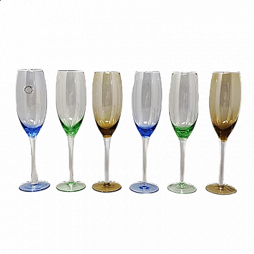 6 Bicchieri in vetro di Murano di Nason, anni '70