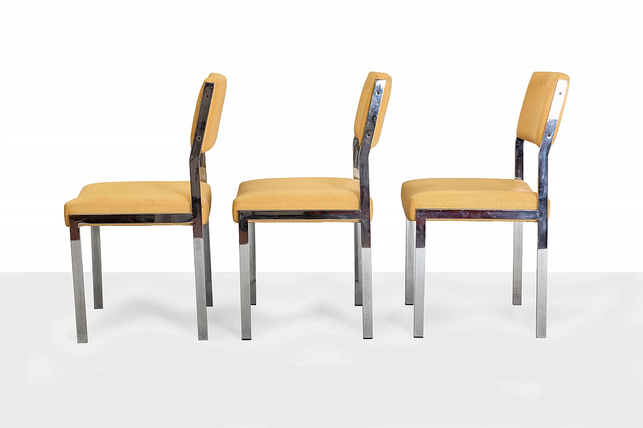 8 Steel and velvet chairs by Romeo Rega, 1970s 2