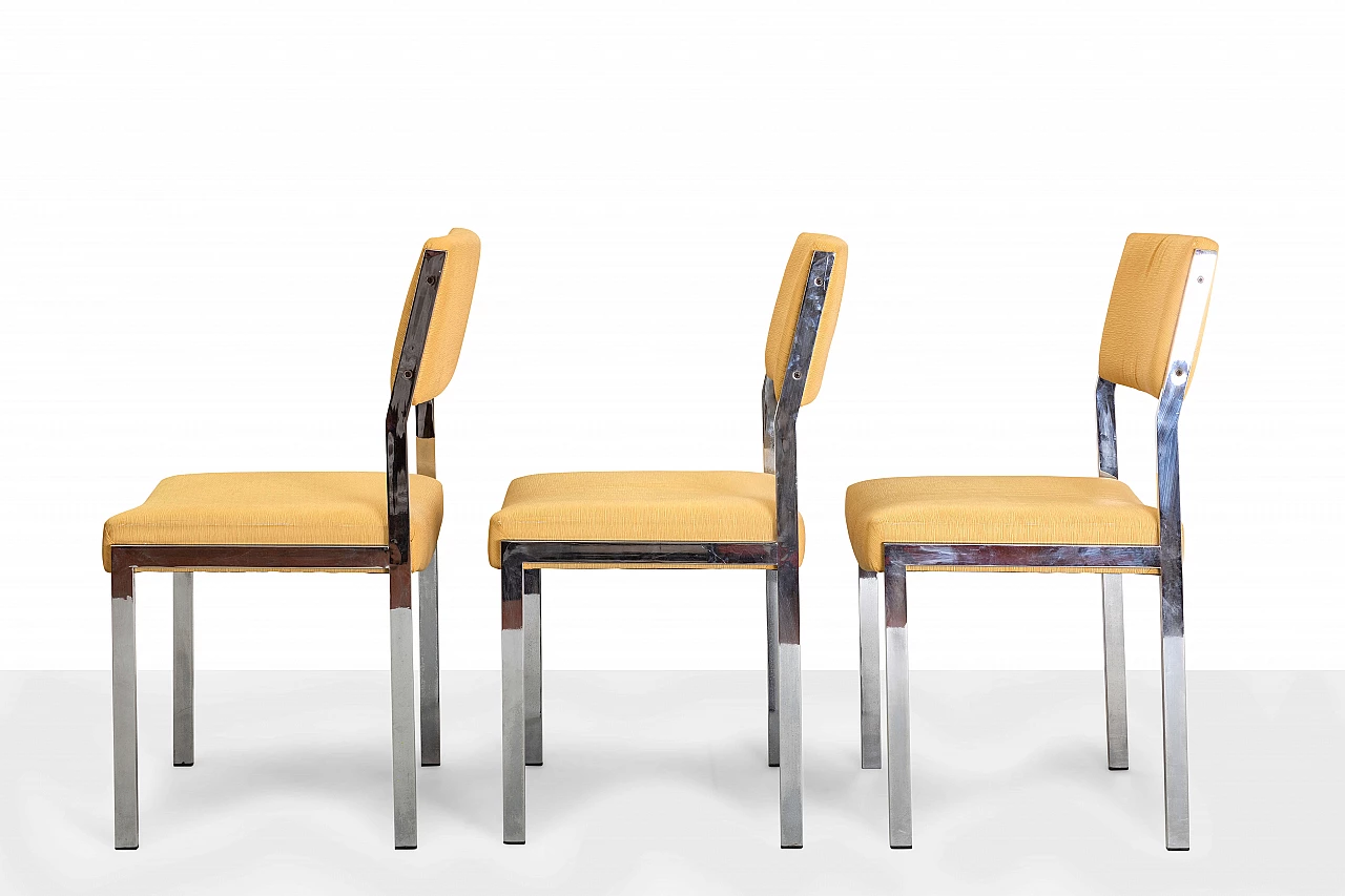 8 Steel and velvet chairs by Romeo Rega, 1970s 4