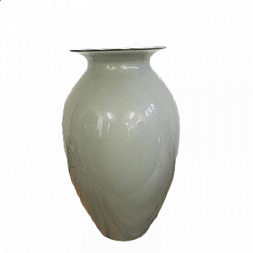 Large inked glass vase by Mazzega, 1980s