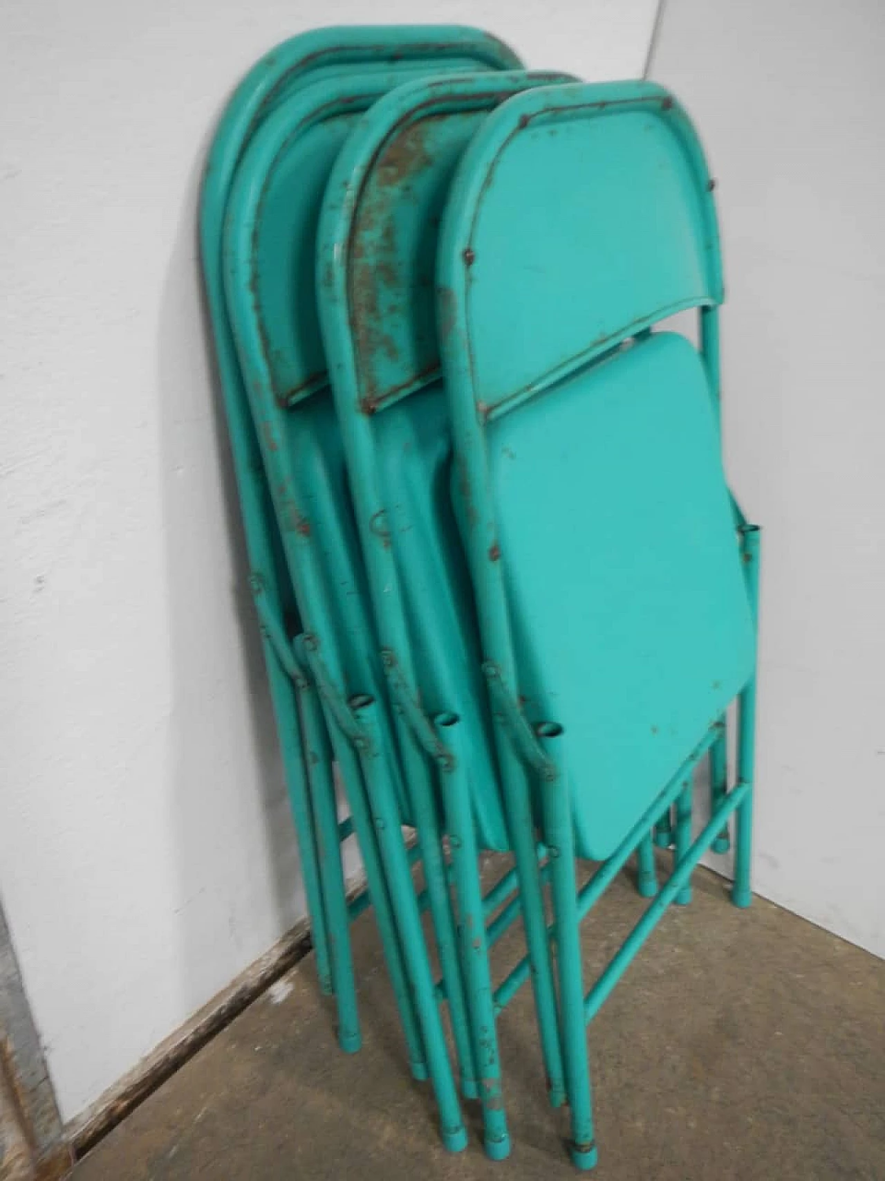 4 Iron folding garden chairs, 1980s 2