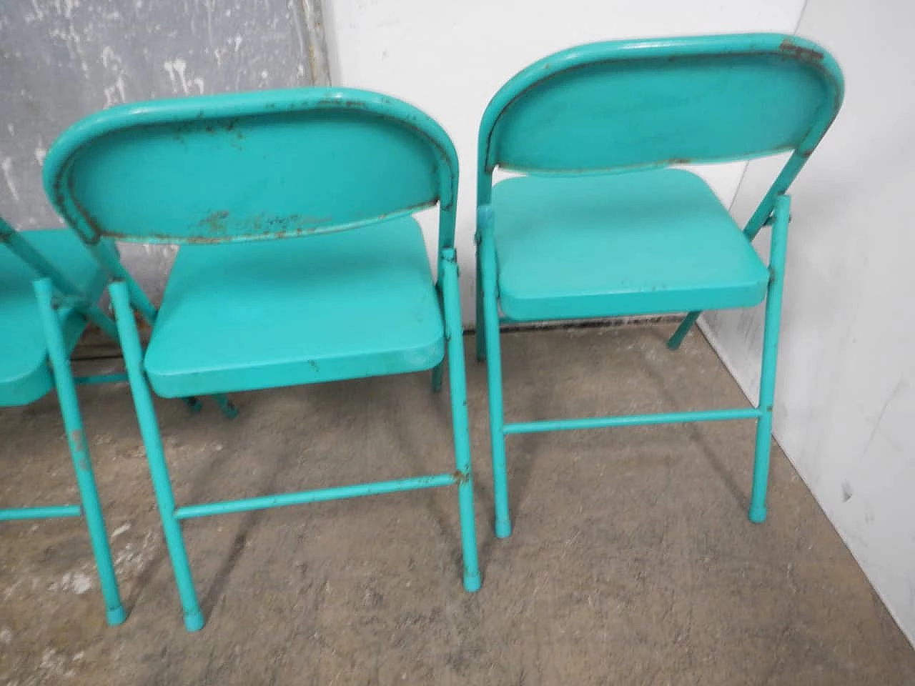 4 Iron folding garden chairs, 1980s 3