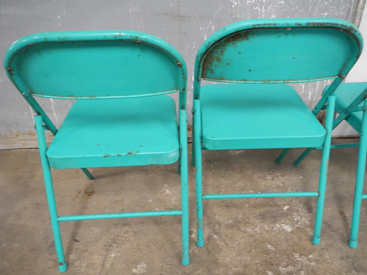 4 Iron folding garden chairs, 1980s 4