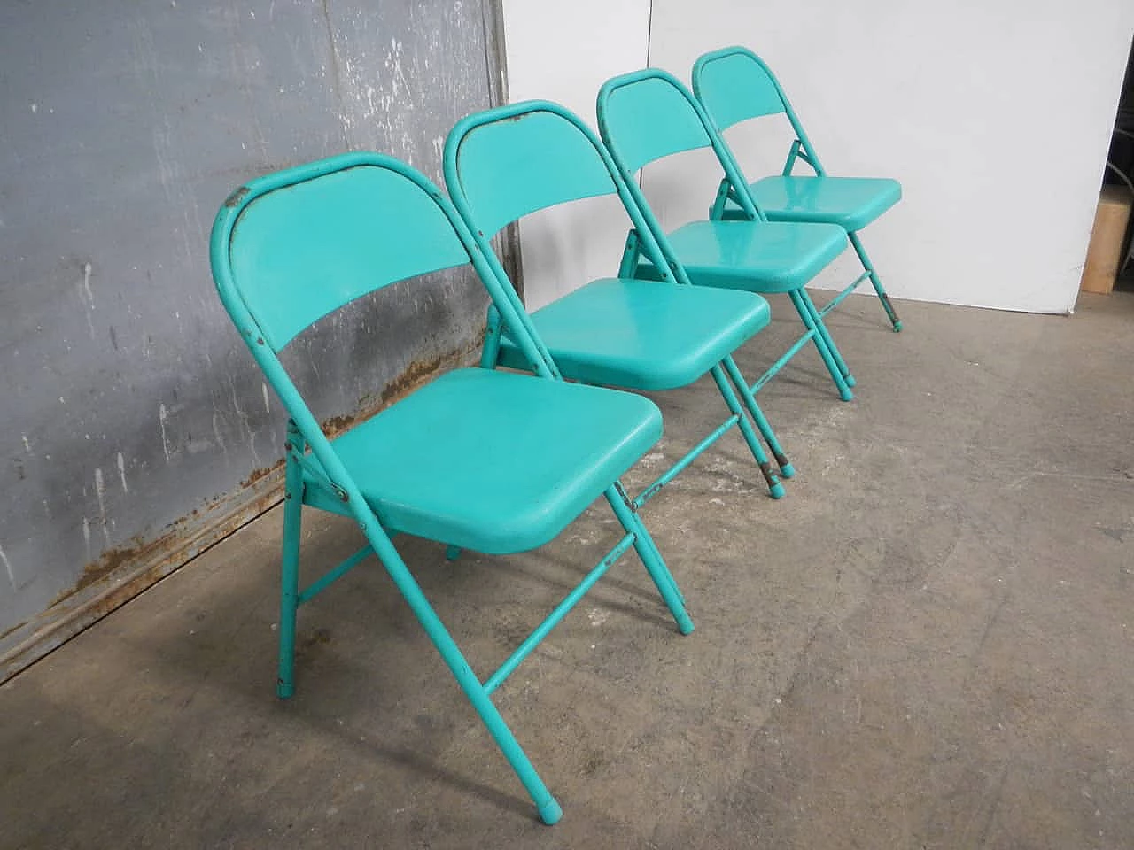 4 Iron folding garden chairs, 1980s 10