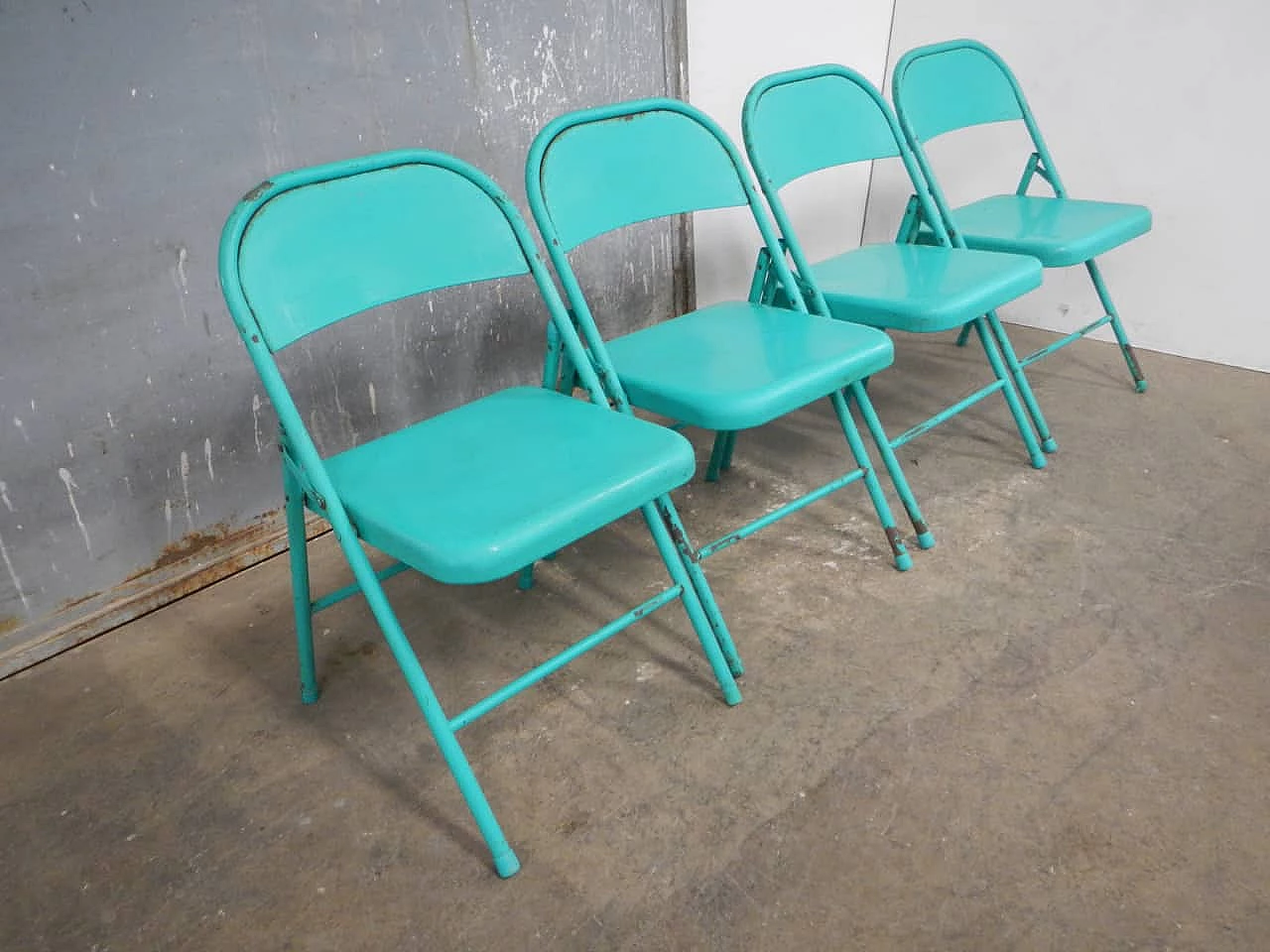 4 Iron folding garden chairs, 1980s 11