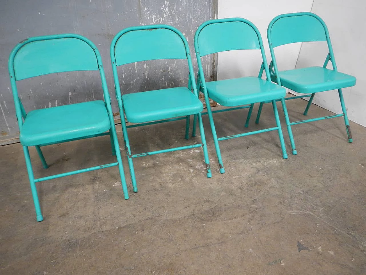 4 Iron folding garden chairs, 1980s 12