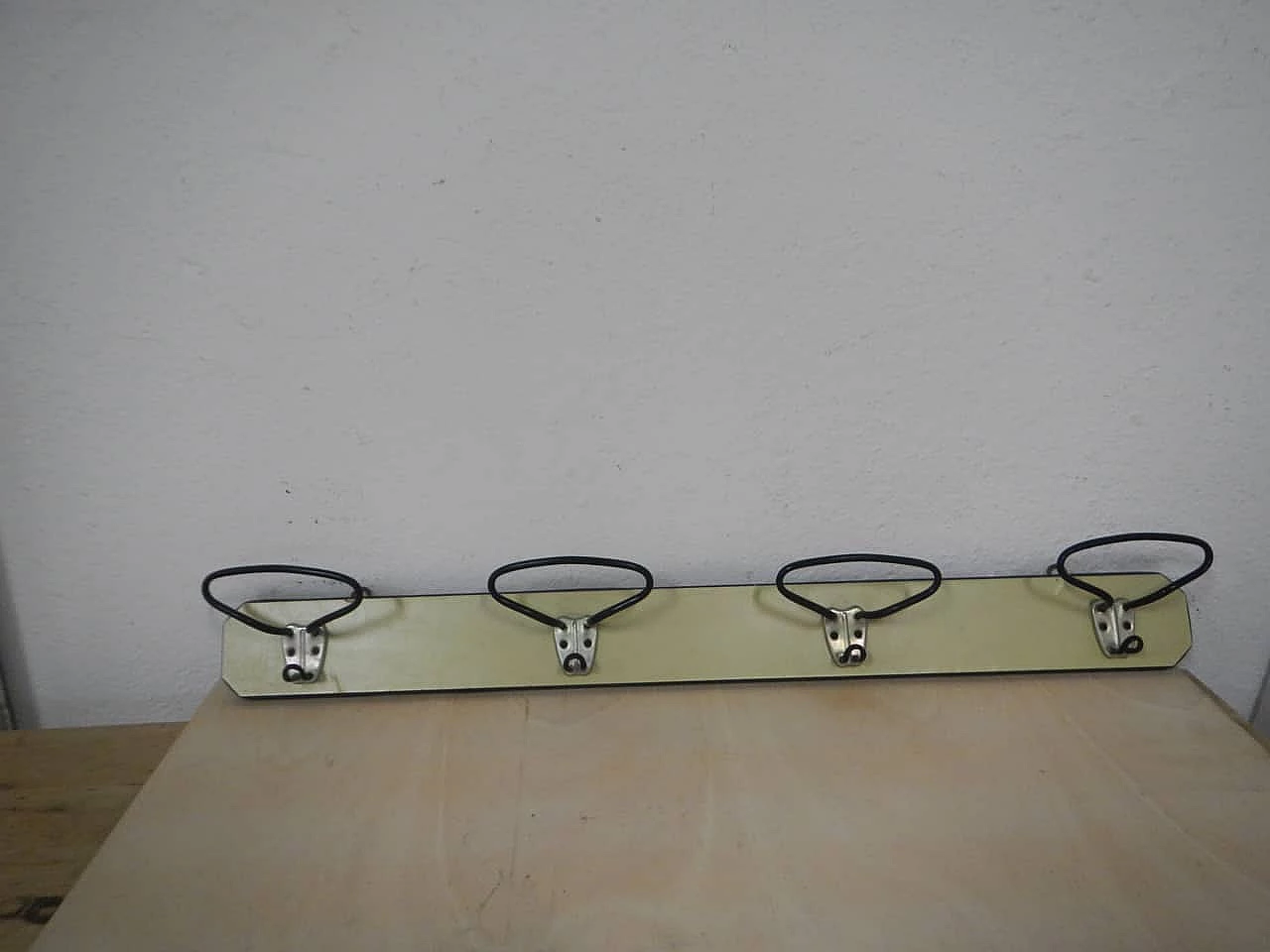 Wood and formica coat rack, 1960s 7