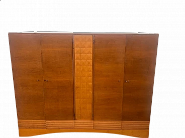 Carved cherry and maple wood cabinet, 1950s
