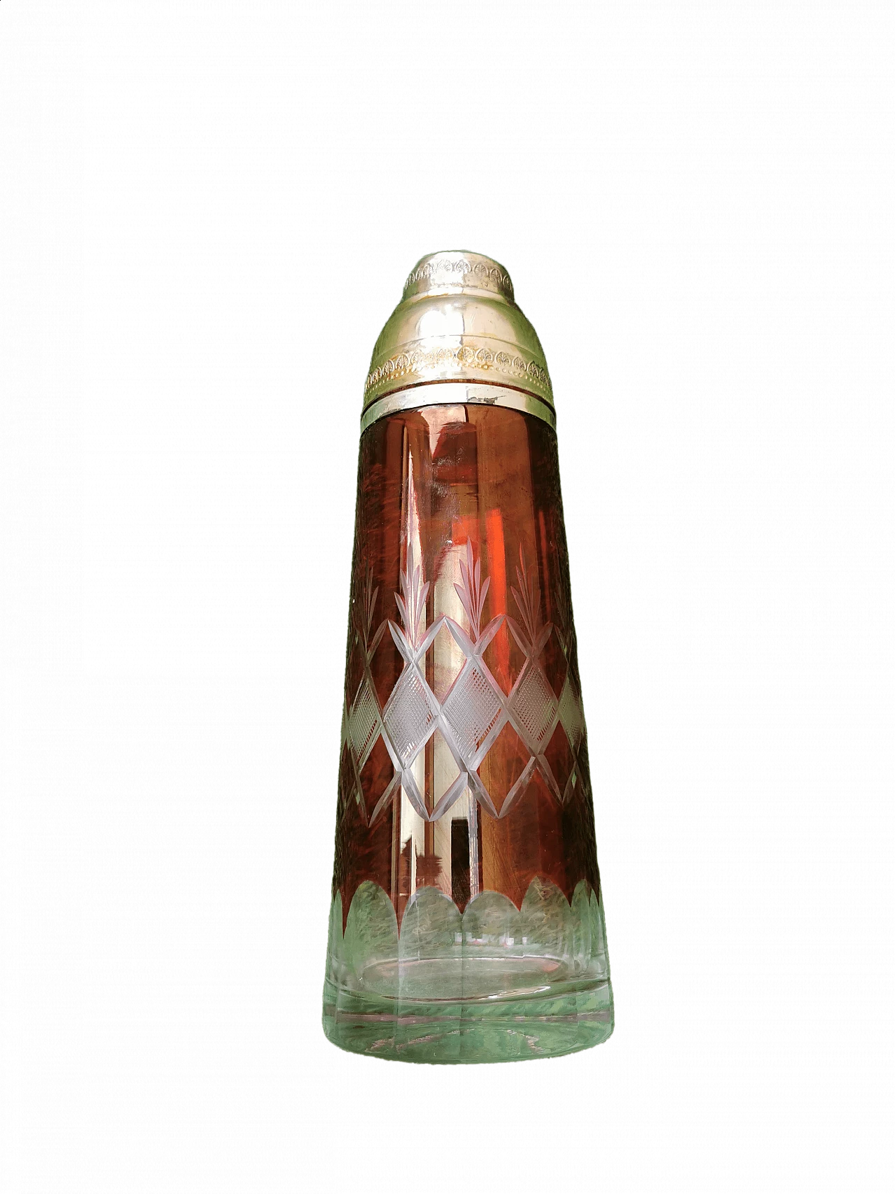 Shaker glass in red crystal, 1960s 6