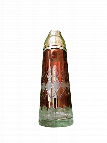 Bicchiere shaker in cristallo rosso, anni '60