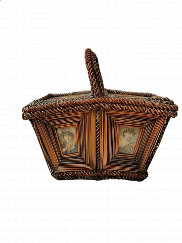 Straw dressmaker's basket, 1950s