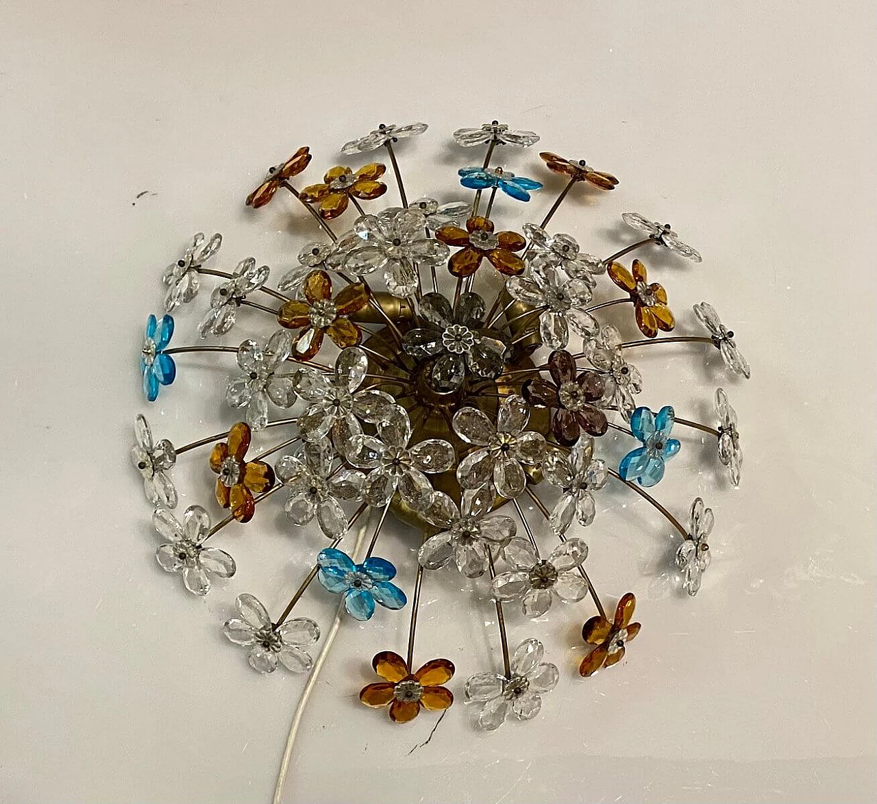 Murano glass flower-shaped recessed lamp, 1970s 1