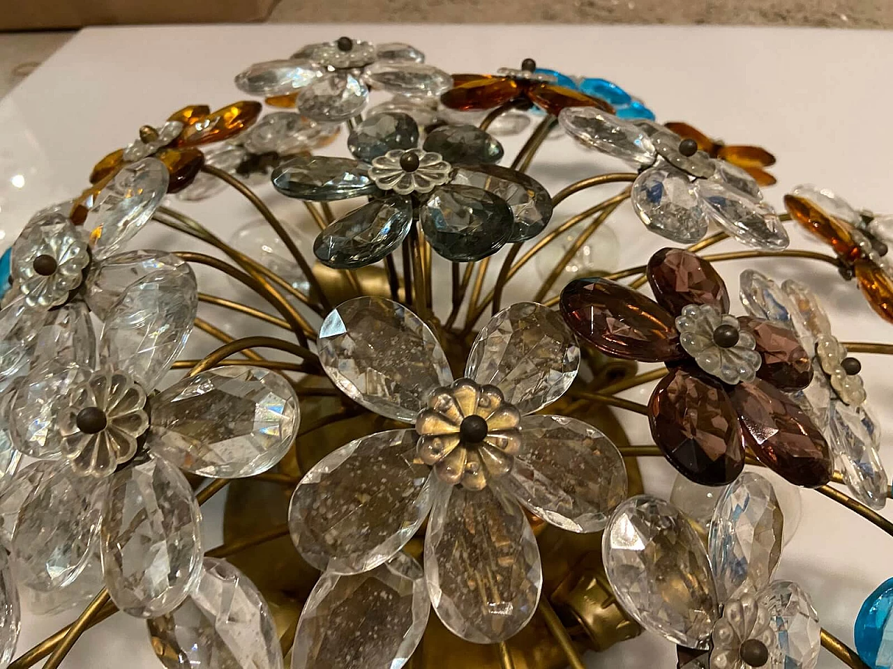 Murano glass flower-shaped recessed lamp, 1970s 2