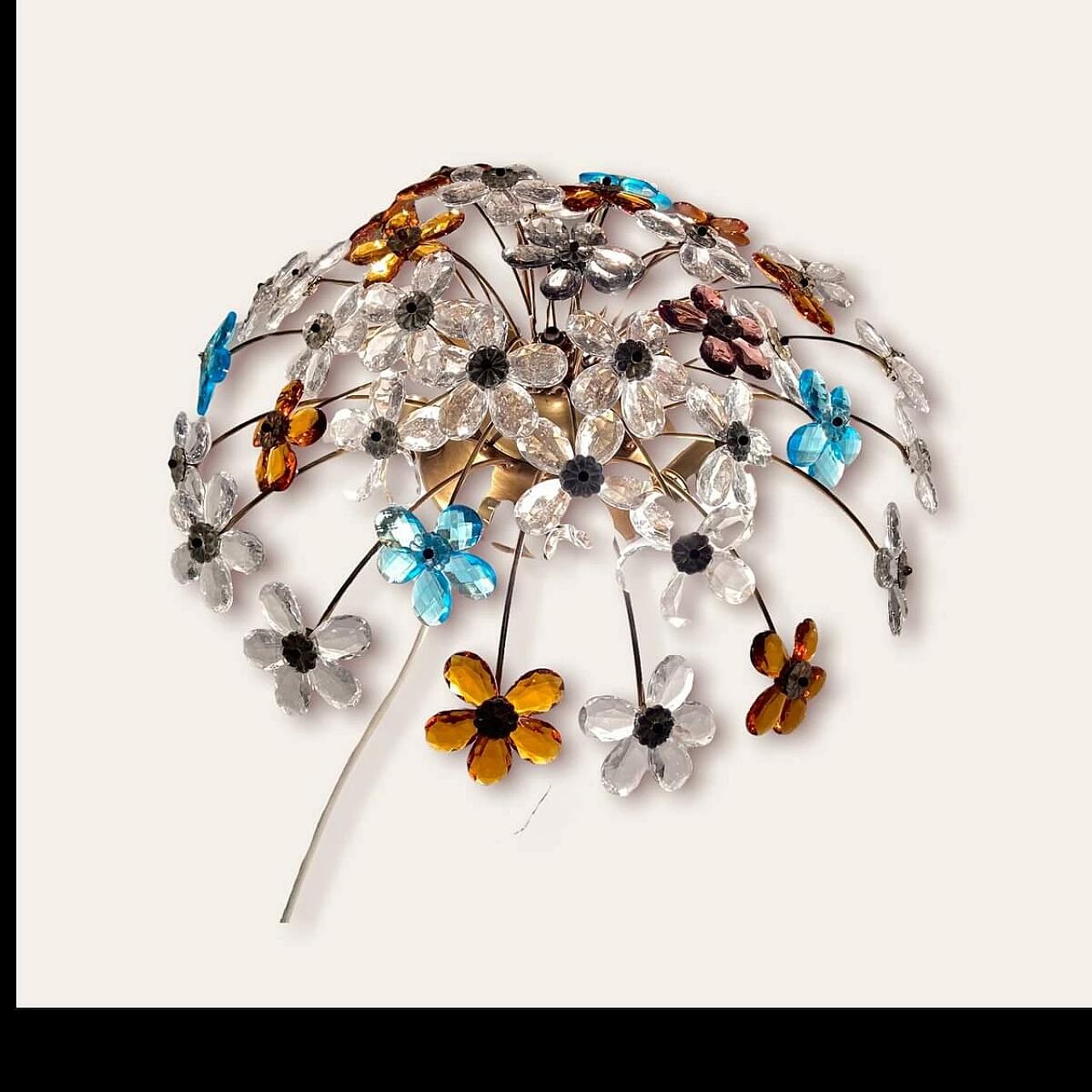 Murano glass flower-shaped recessed lamp, 1970s 3