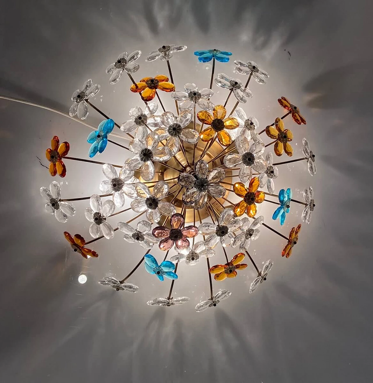 Murano glass flower-shaped recessed lamp, 1970s 5