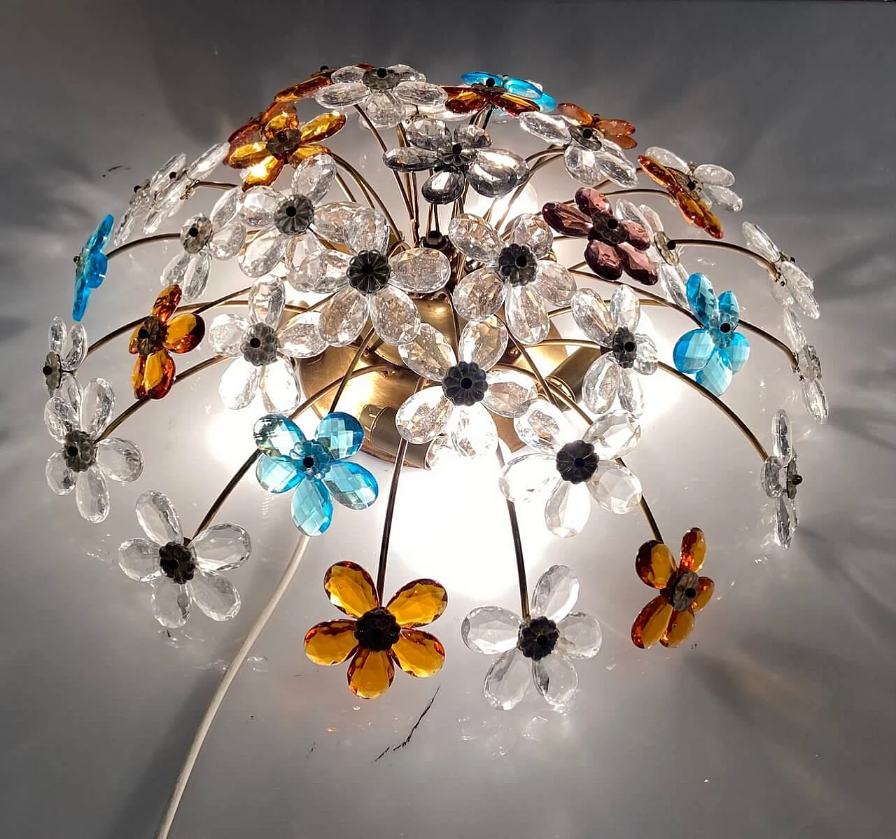 Murano glass flower-shaped recessed lamp, 1970s 6