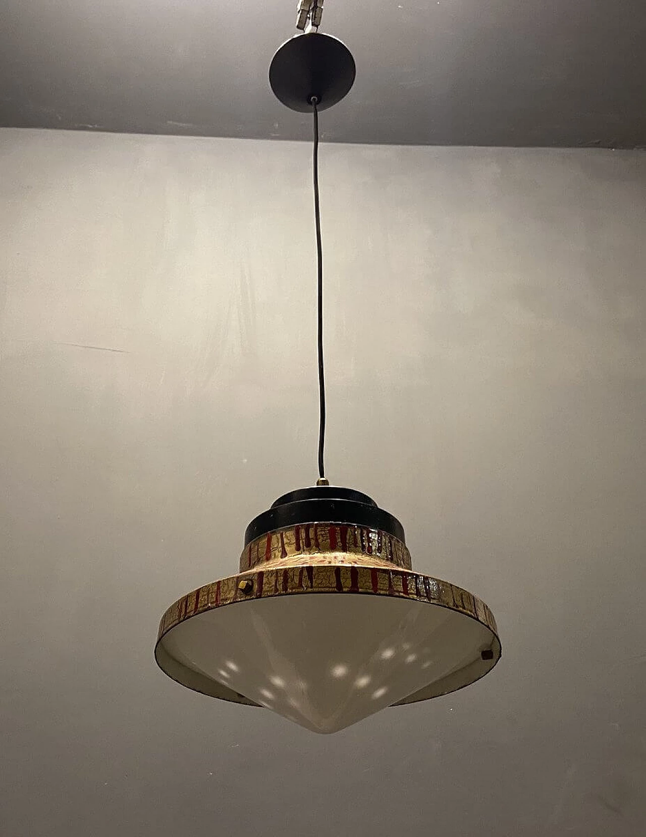 Hand-painted pendant lamp by Esperia, 1960s 7