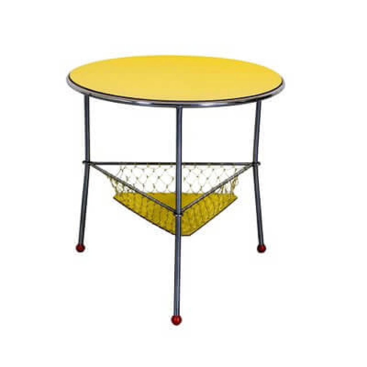 Tavolino pieghevole in plastica e acciaio, anni '70 1