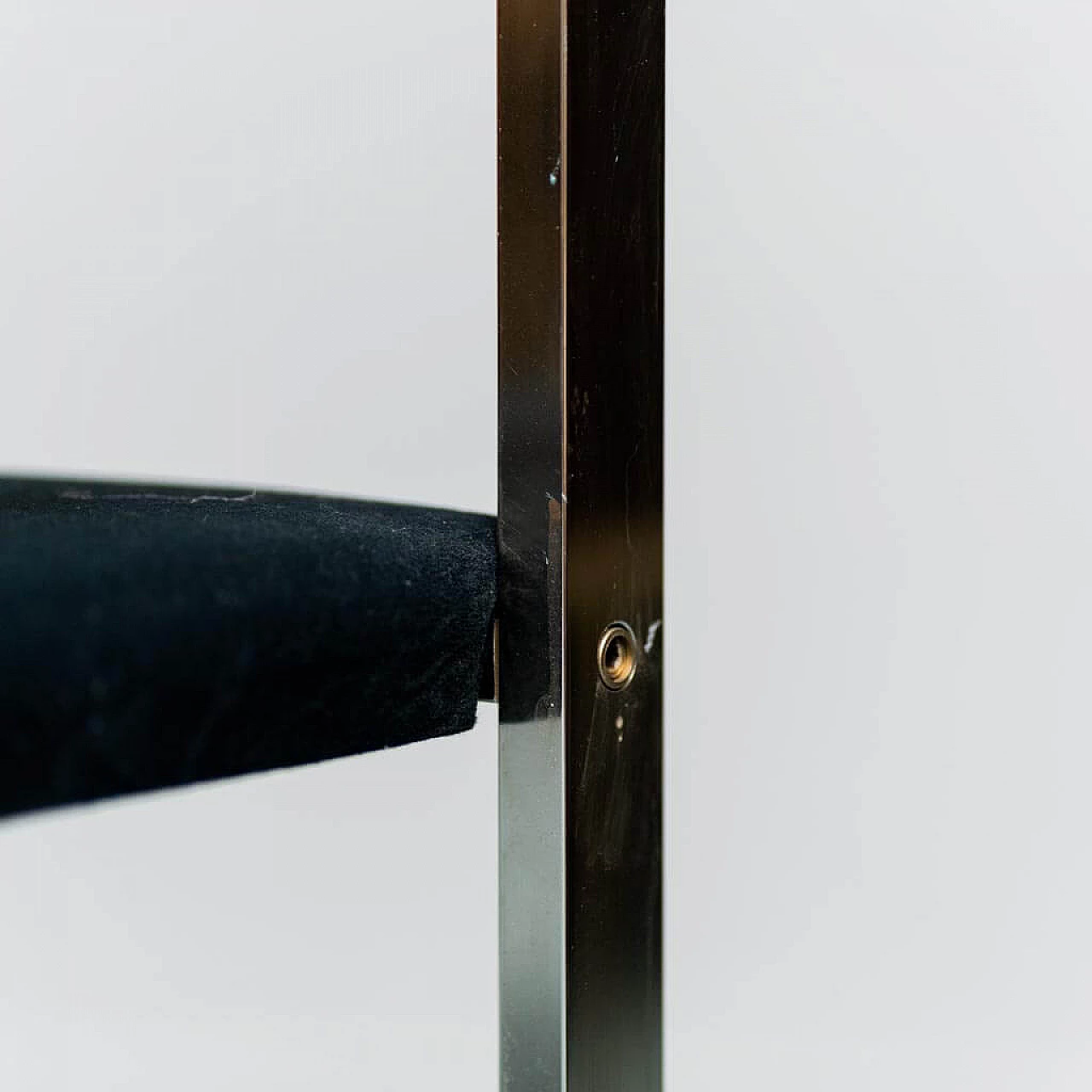 Pair of chromed metal and fabric chairs, 1970s 7