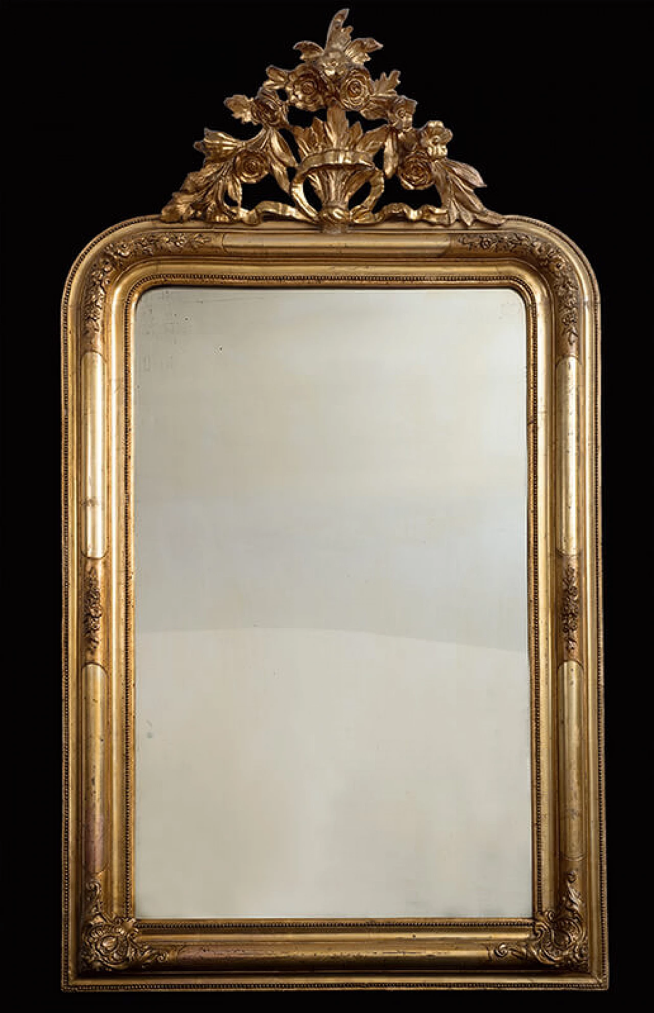 Gilded and carved wooden mirror, 19th century 1