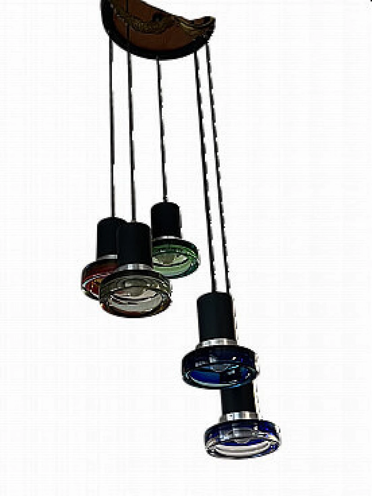 Stained glass chandelier by Francesco Poli for Seguso, 1960s 5