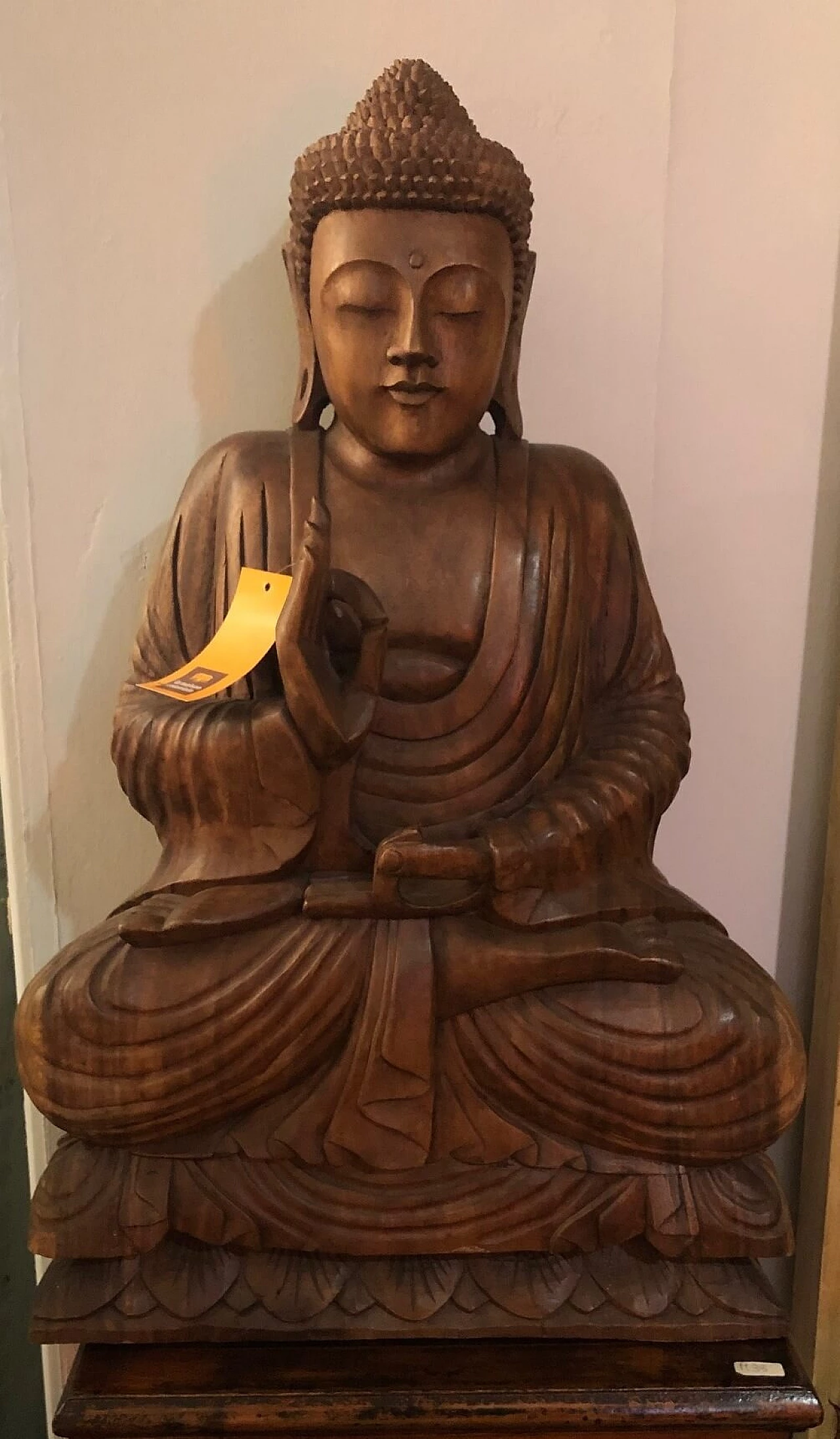 Seated Buddha, wooden statue by La Maison Coloniale, early 20th century 1