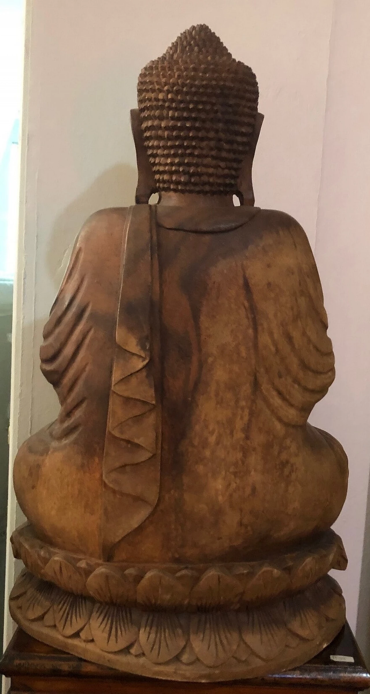 Seated Buddha, wooden statue by La Maison Coloniale, early 20th century 2