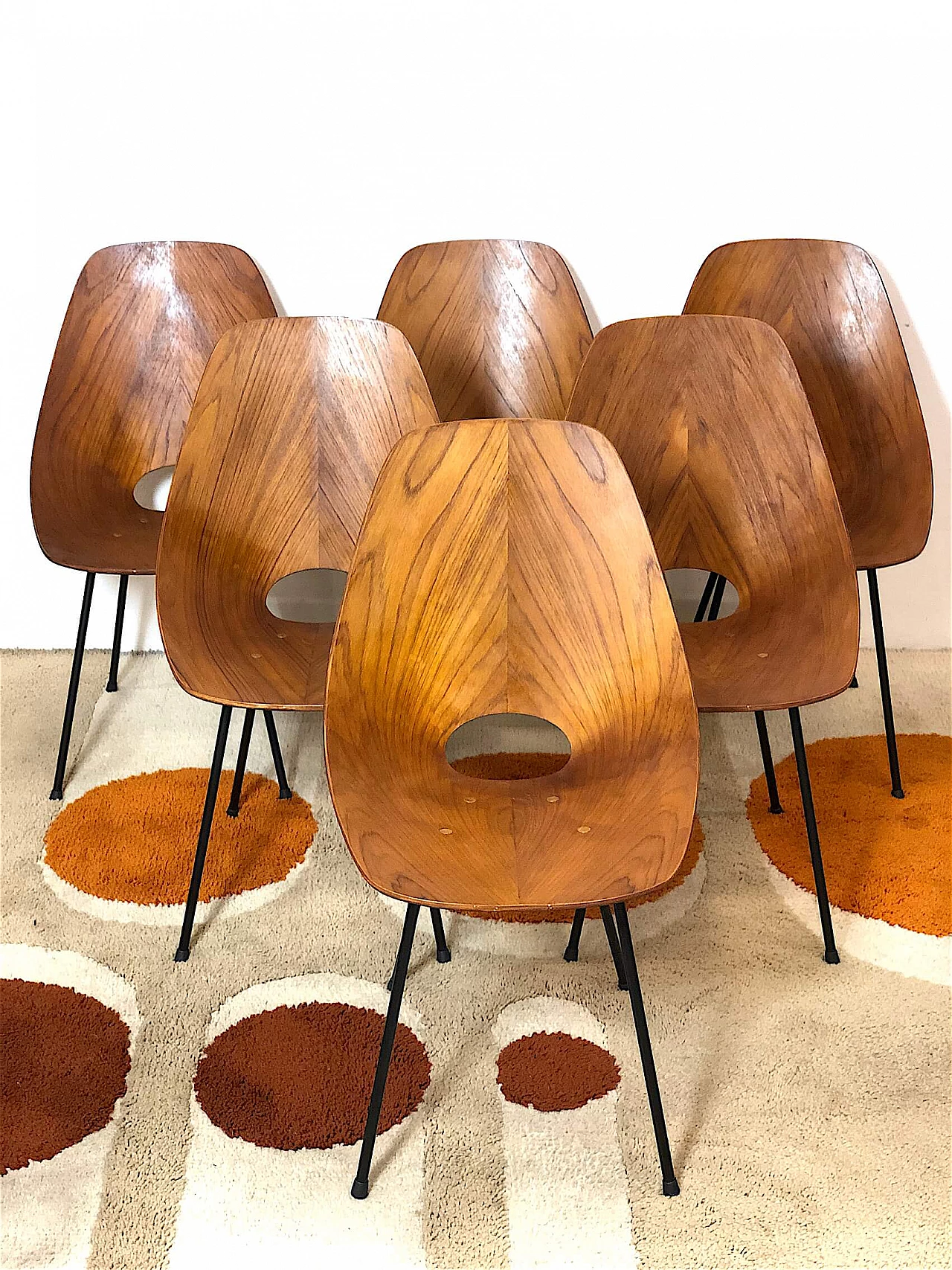 4 Bent plywood chairs by Vittorio Nobili, 1950s 3