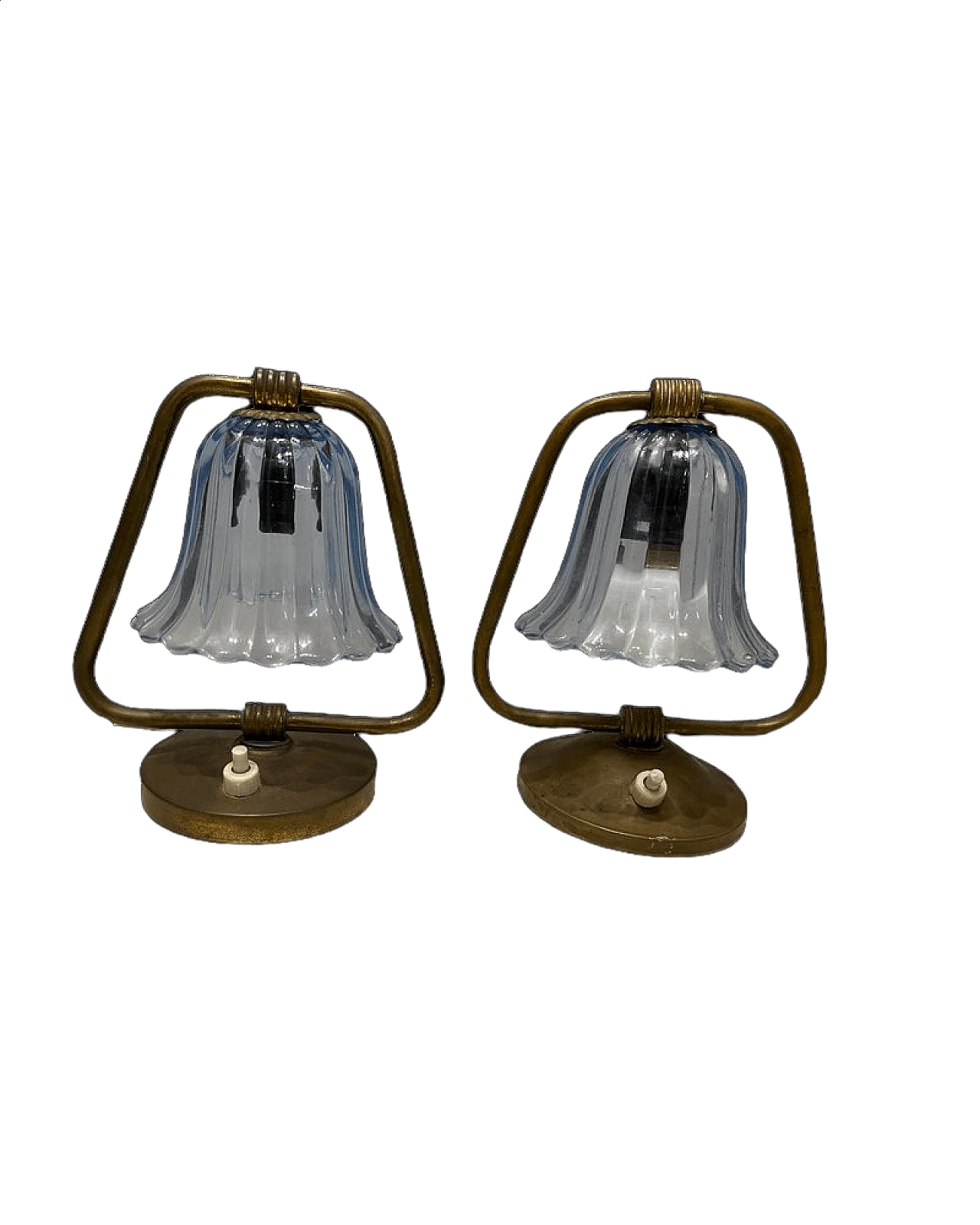Pair of Barovier Murano glass table lamps, 1940s 8