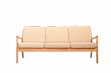 Divano Senator 3 posti in quercia di Ole Wanscher per CADO, anni '70