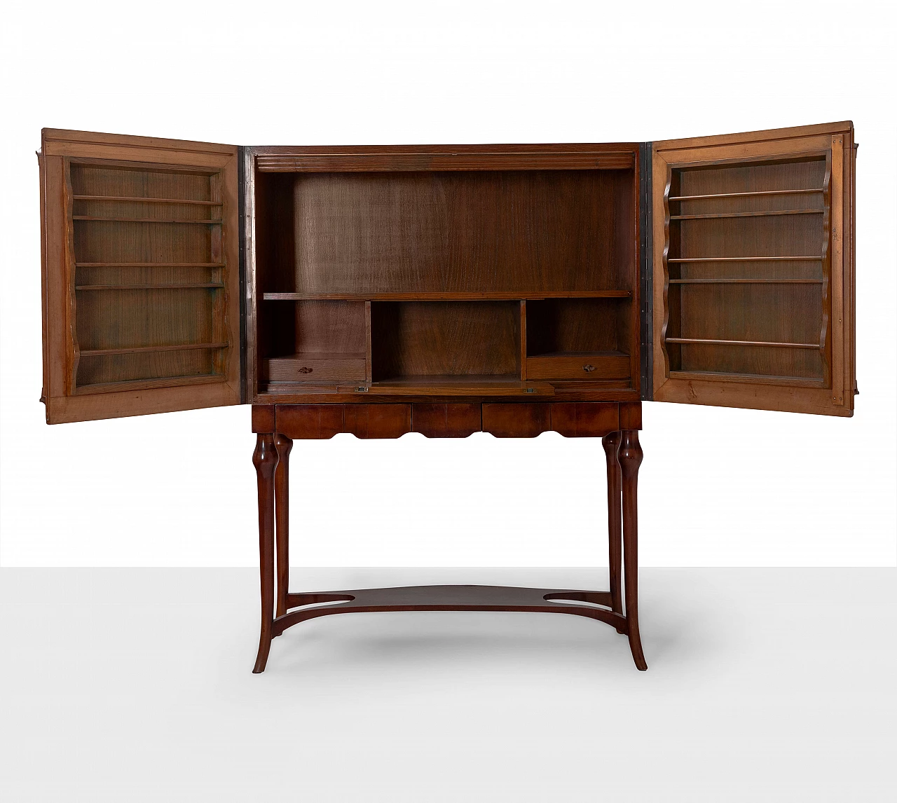 Mobile bar in legno decorato a smalto, anni '40 3