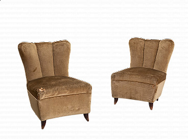 Pair of armchairs in the manner of Guglielmo Ulrich, 1940s