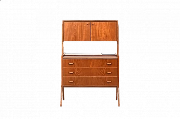 Chest of drawers with teak writing tabletop, 1950s