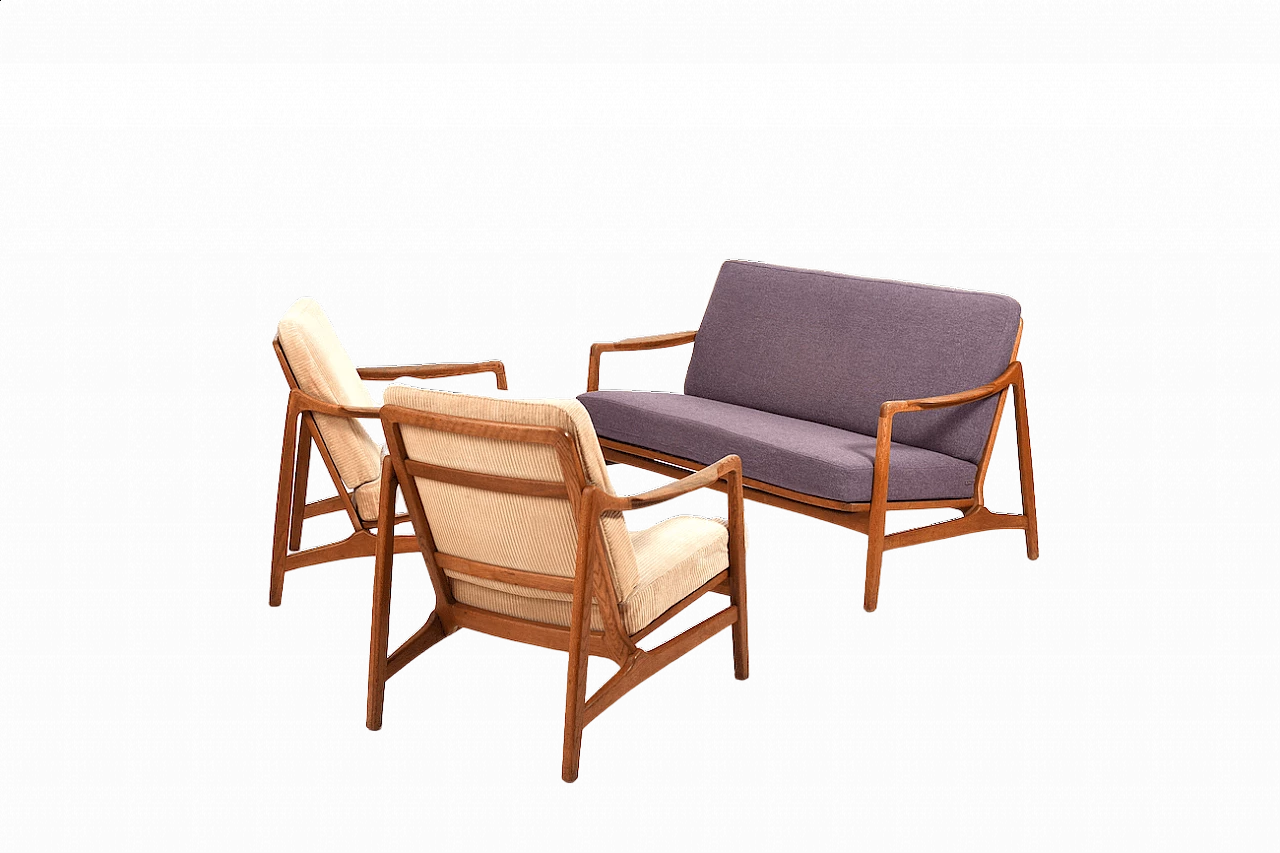 Divano di Tove & Edward Kindt-Larsen con poltrone, anni '50 18