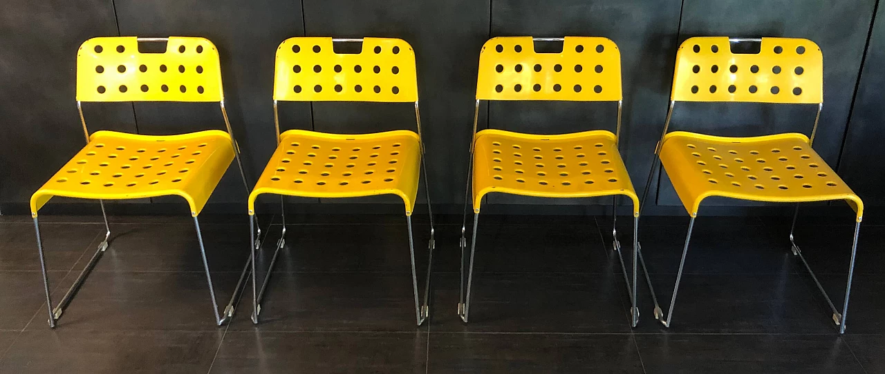 4 Omstak chairs by Kinsman for Bieffeplast, 1970s 1