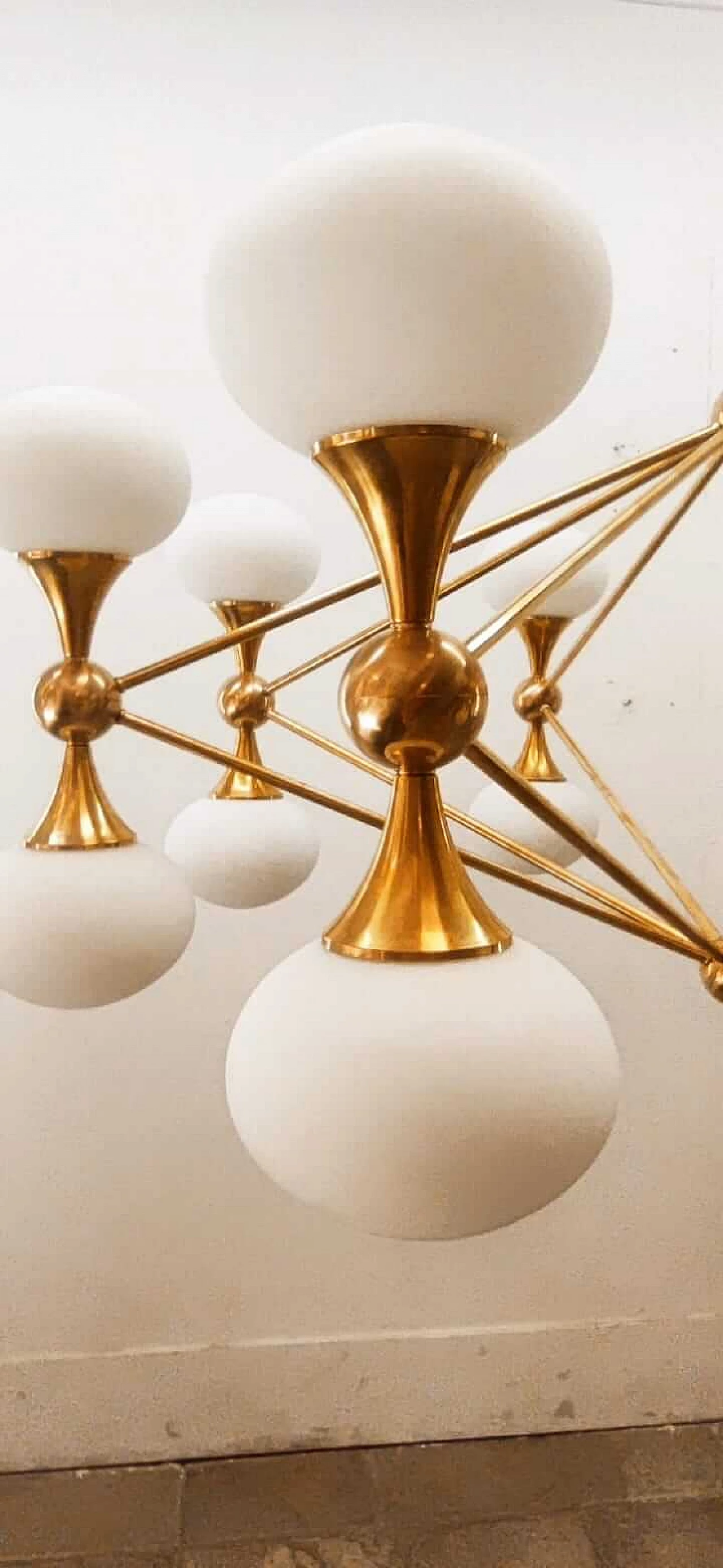 Sputnik 16-light chandelier with oval glass, 1970s 8